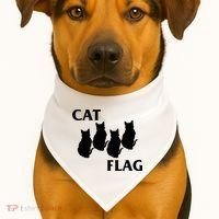Funny Cat Flag Hardcore Music Parody USA-Made Doggie Bandana thumb 1