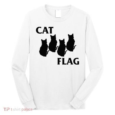Funny Cat Flag Hardcore Music Parody Long Sleeve Shirt