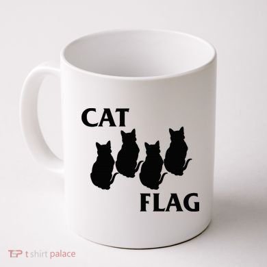 Funny Cat Flag Hardcore Music Parody Coffee Mug