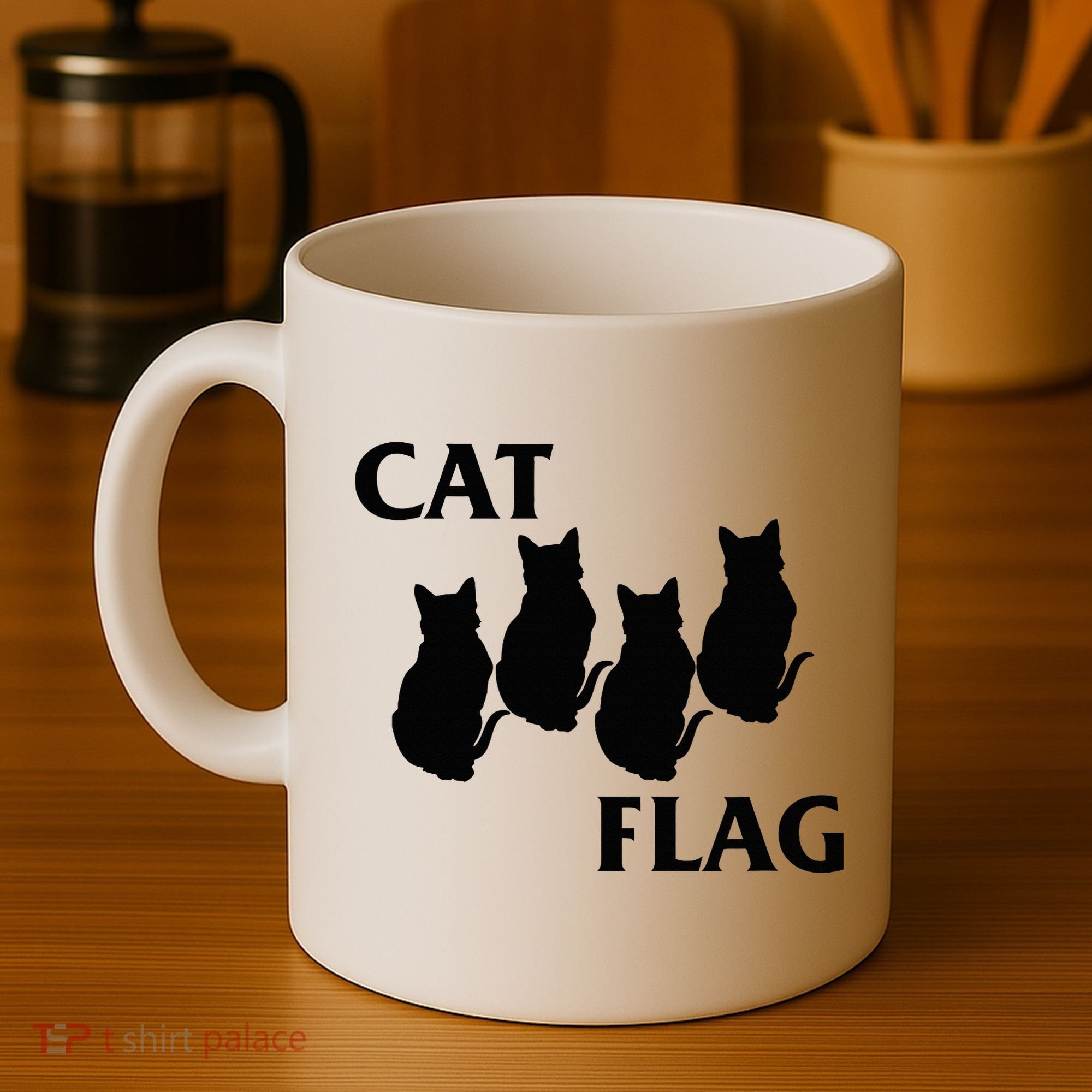 Funny Cat Flag Hardcore Music Parody Coffee Mug
