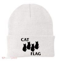 Funny Cat Flag Hardcore Music Parody Beanie thumb 0