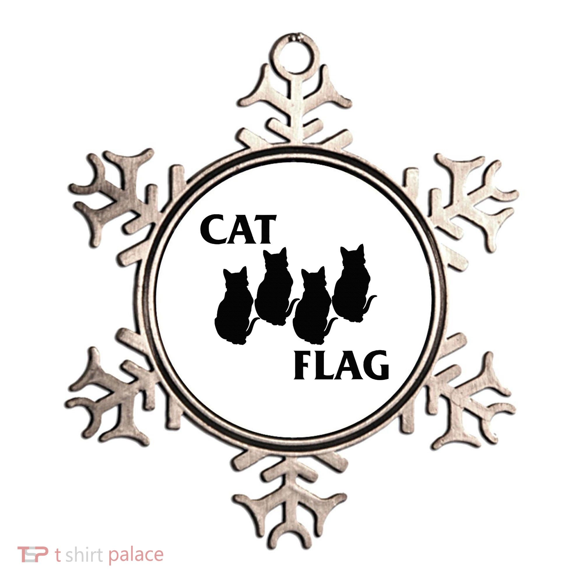 Funny Cat Flag Hardcore Music Parody Ornament