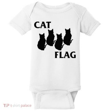 Funny Cat Flag Hardcore Music Parody Baby Bodysuit
