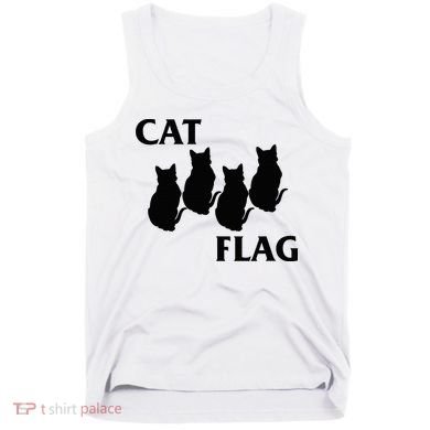 Funny Cat Flag Hardcore Music Parody Tank Top