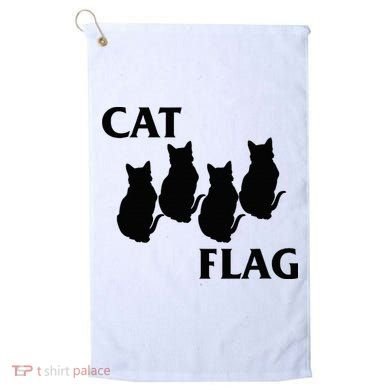 Funny Cat Flag Hardcore Music Parody Golf Towel