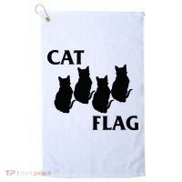 Funny Cat Flag Hardcore Music Parody Golf Towel thumb 0