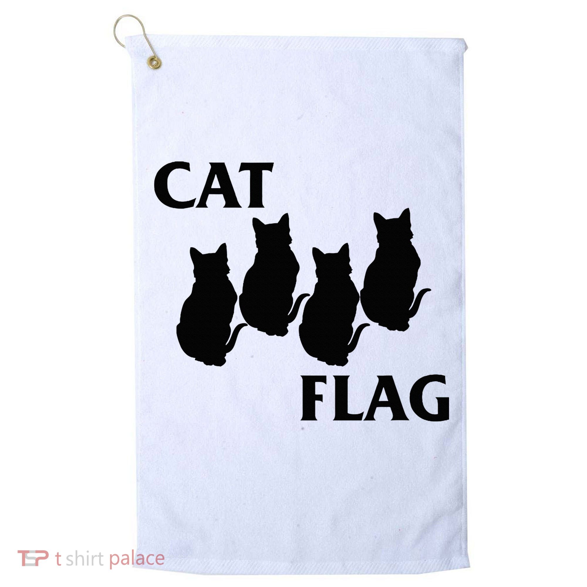Funny Cat Flag Hardcore Music Parody Golf Towel