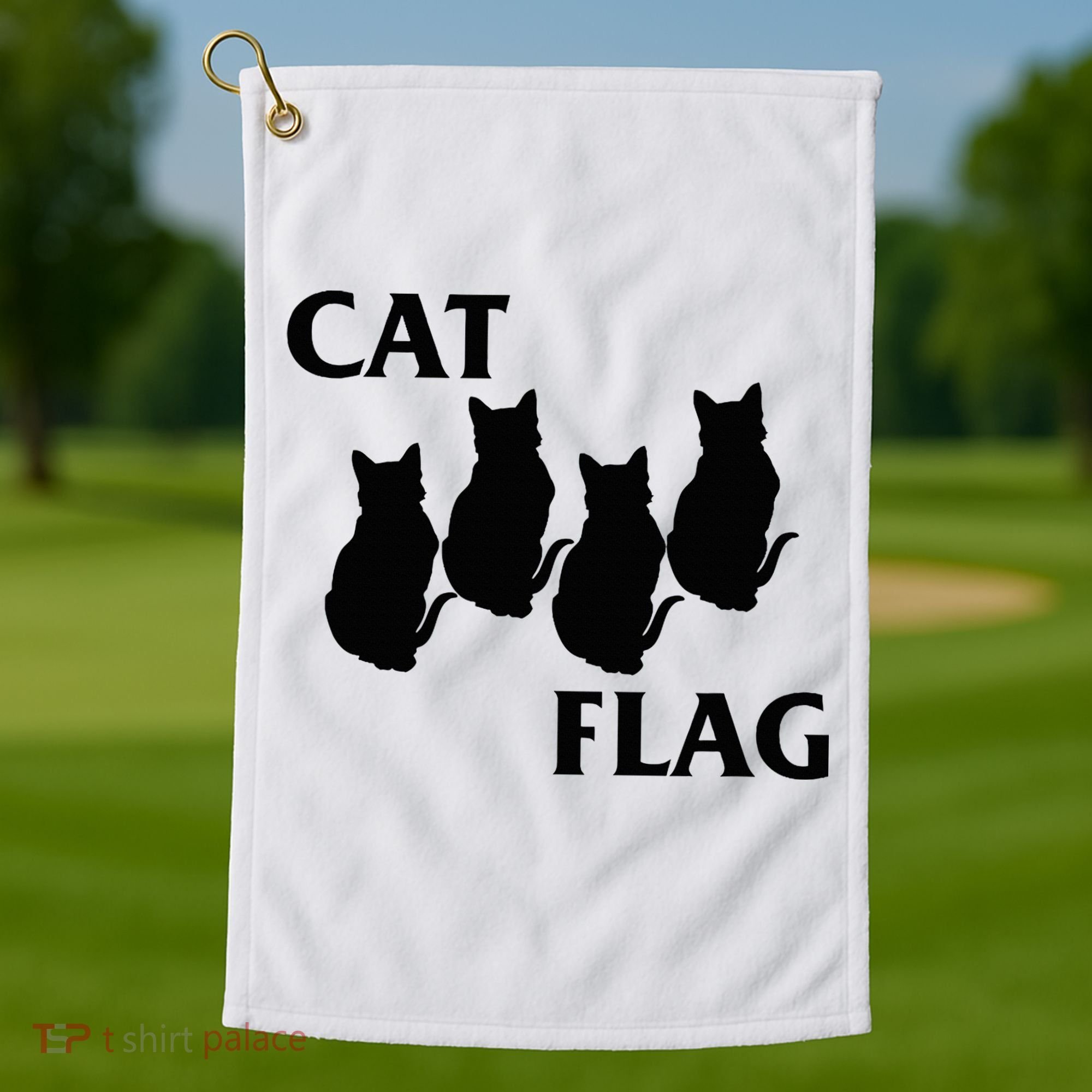 Funny Cat Flag Hardcore Music Parody Golf Towel