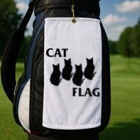Funny Cat Flag Hardcore Music Parody Golf Towel thumb 2
