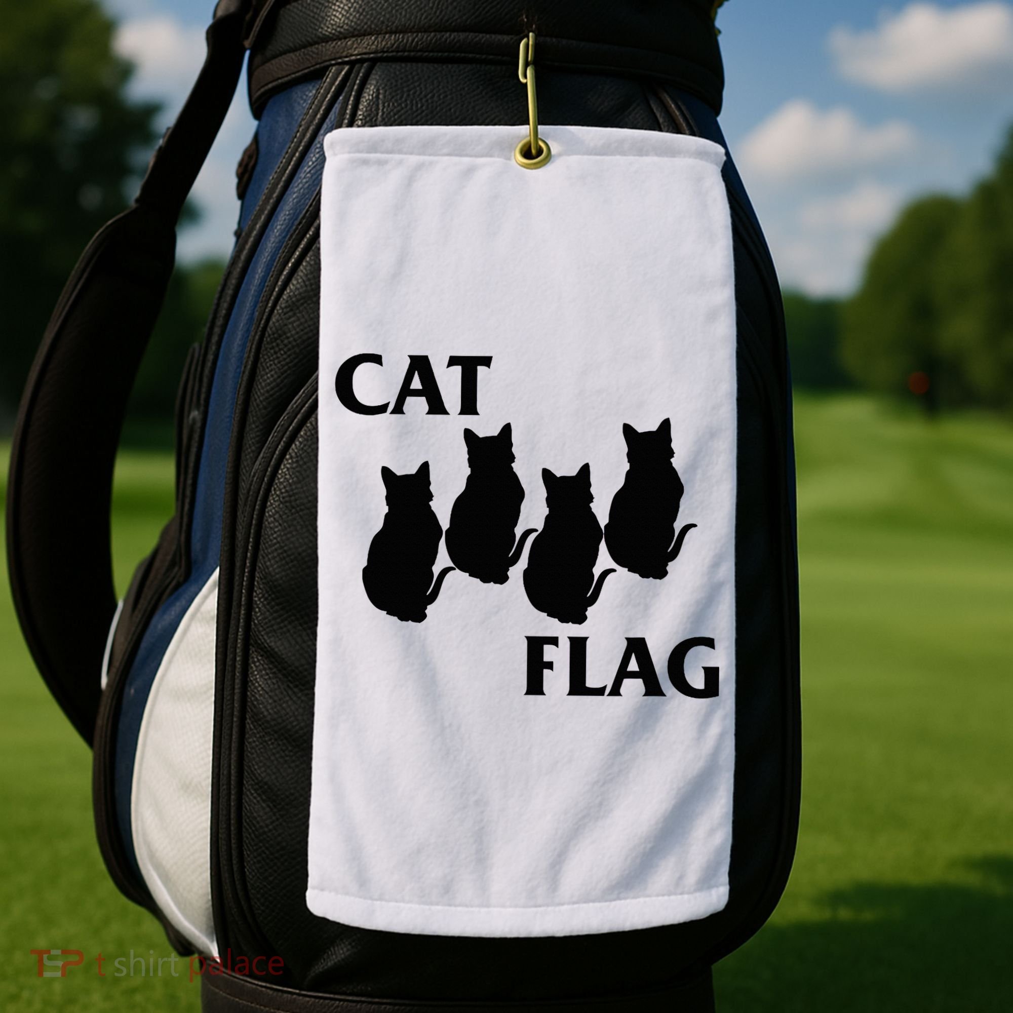 Funny Cat Flag Hardcore Music Parody Golf Towel