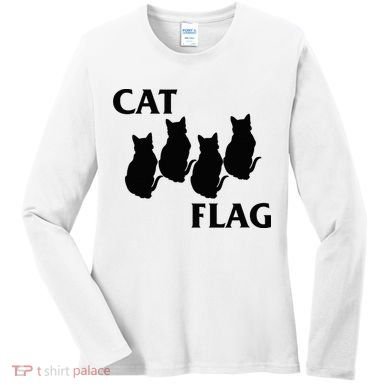 Funny Cat Flag Hardcore Music Parody Women's Long Sleeve Shirt