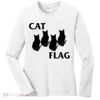 Funny Cat Flag Hardcore Music Parody Women's Long Sleeve Shirt thumb 0