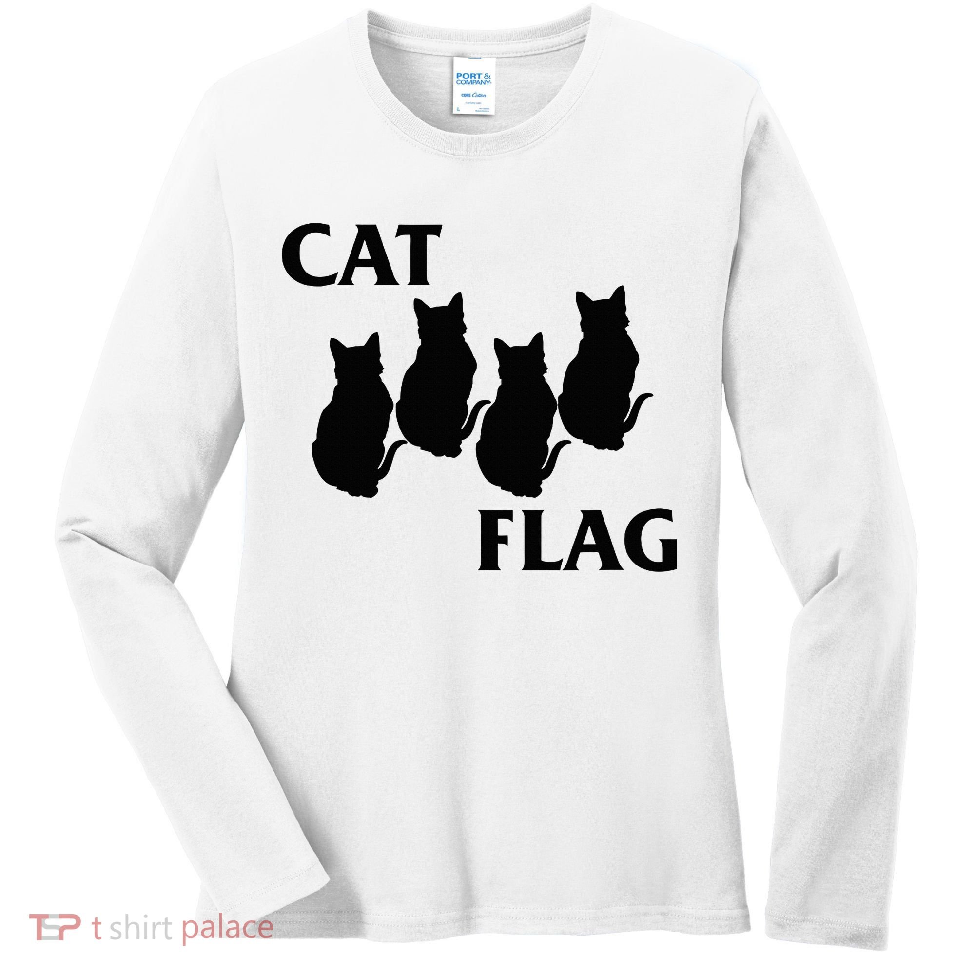 Funny Cat Flag Hardcore Music Parody Women's Long Sleeve Shirt