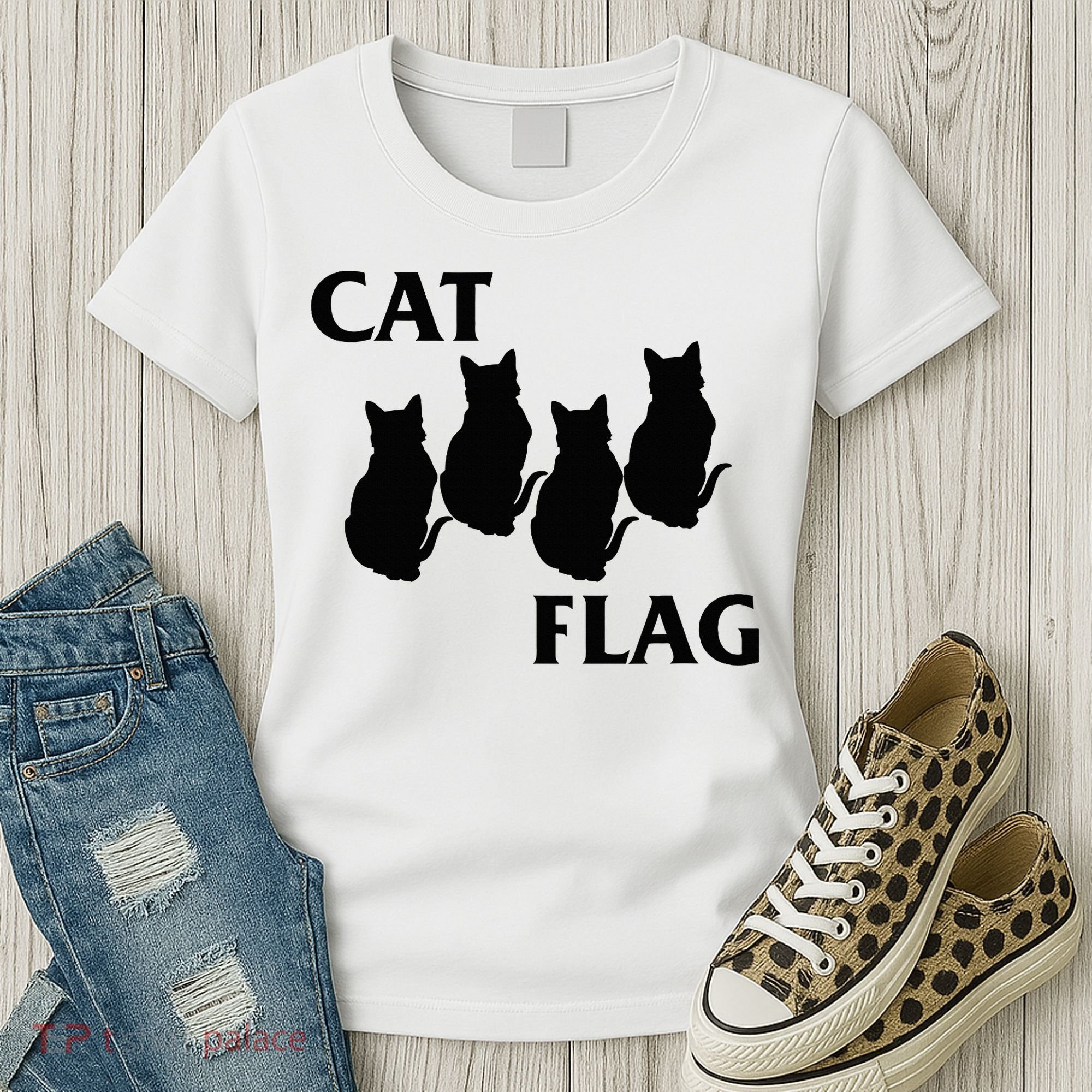 Funny Cat Flag Hardcore Music Parody Women's T-Shirt