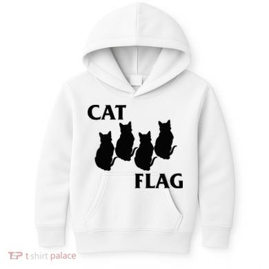 Funny Cat Flag Hardcore Music Parody Kids Hoodie