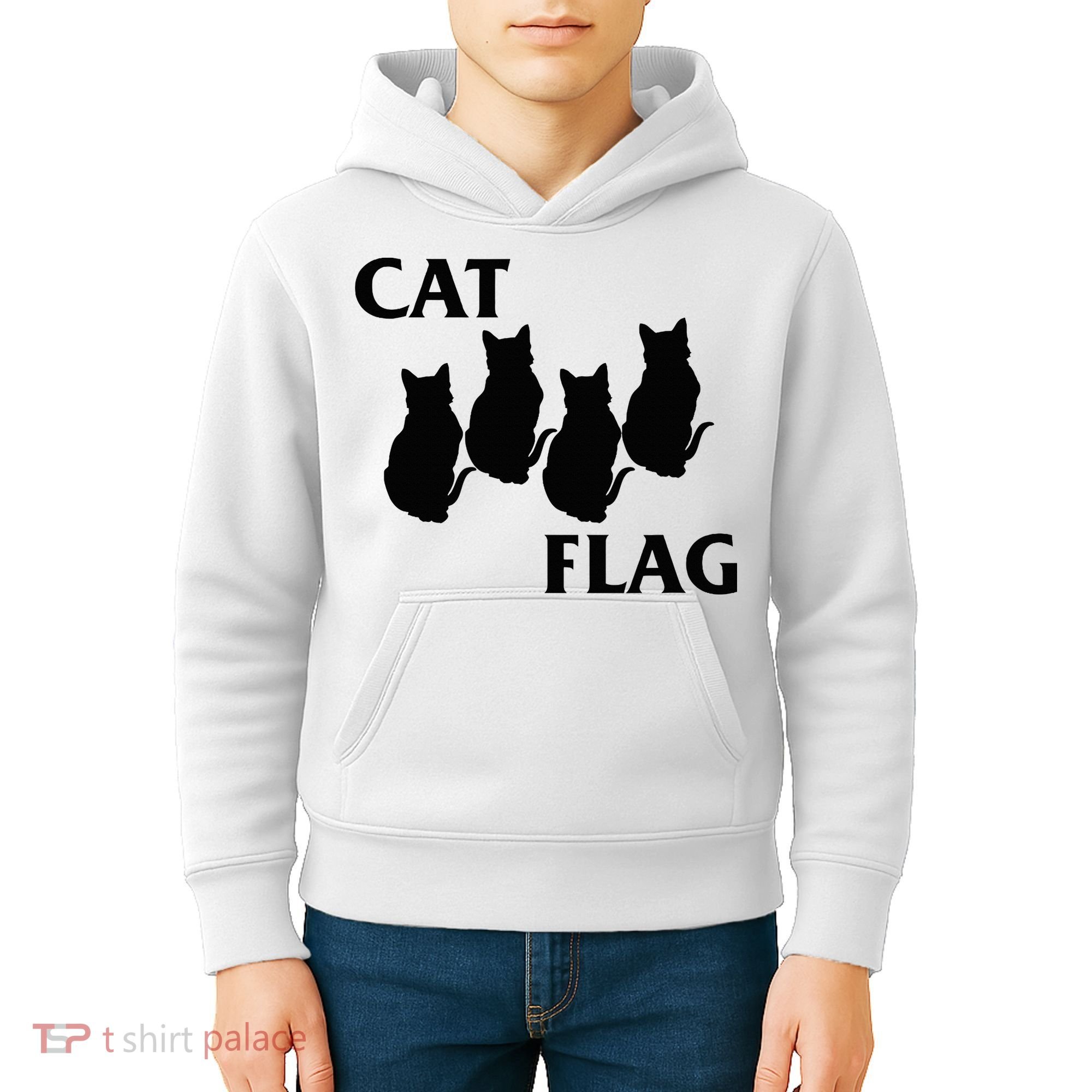 Funny Cat Flag Hardcore Music Parody Kids Hoodie