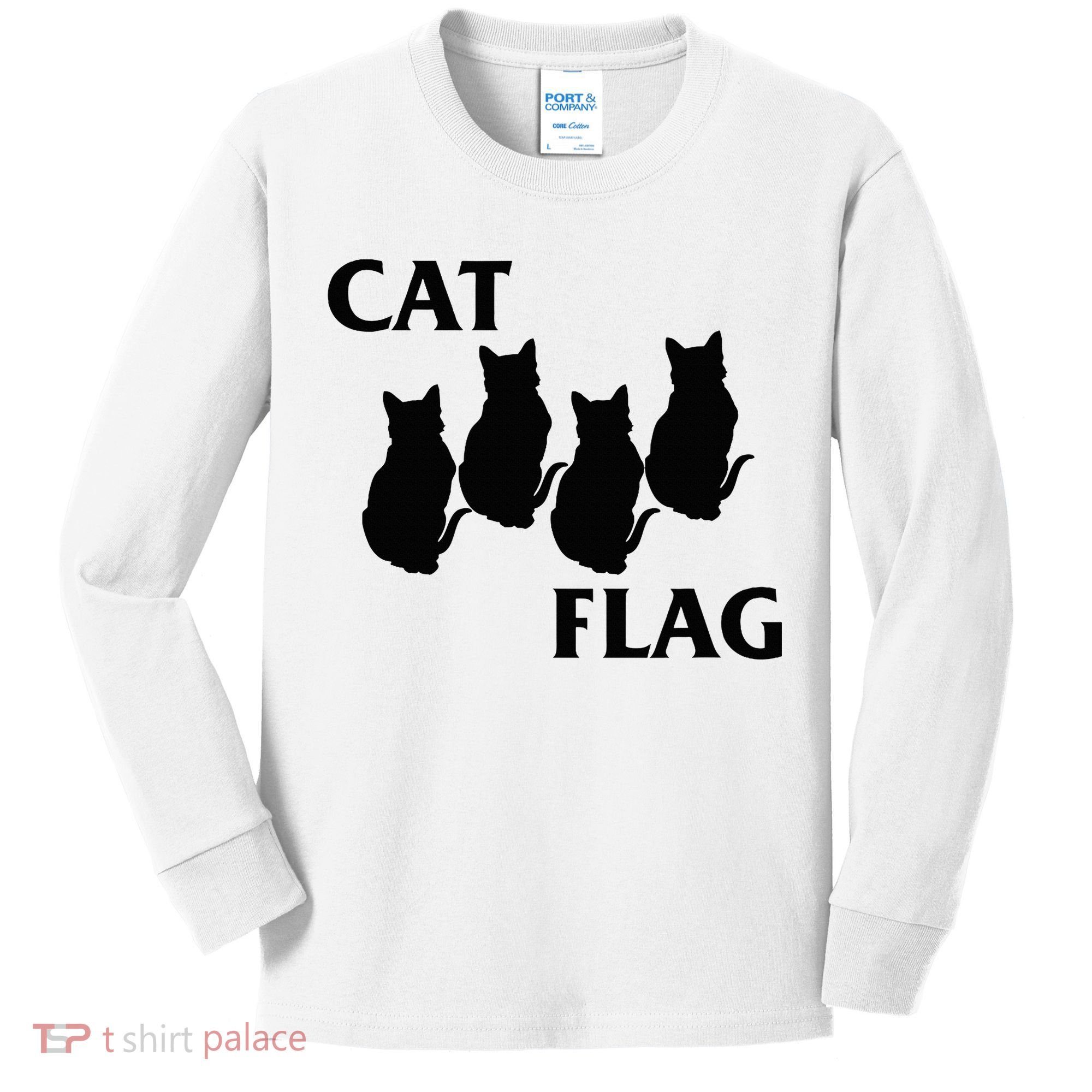 Funny Cat Flag Hardcore Music Parody Kids Long Sleeve Shirt
