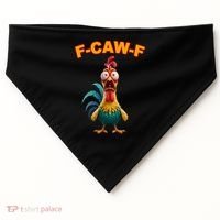 F Caw F Rooster Chicken Funny Humor Meme Joke USA-Made Doggie Bandana thumb 0