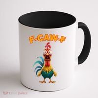 F Caw F Rooster Chicken Funny Humor Meme Joke Coffee Mug thumb 1