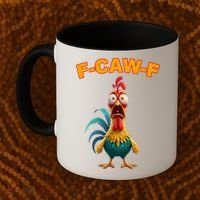 F Caw F Rooster Chicken Funny Humor Meme Joke Coffee Mug thumb 2