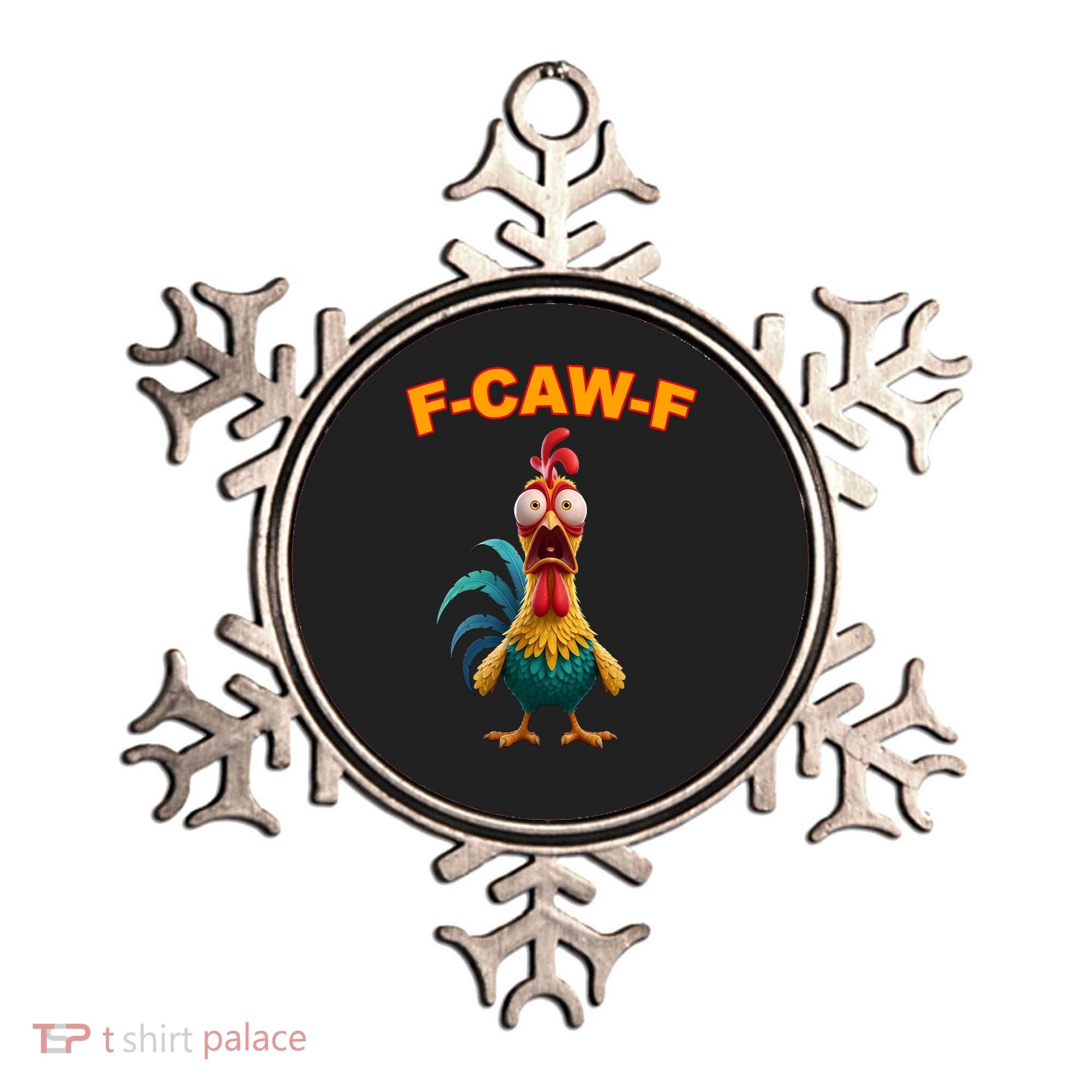 F Caw F Rooster Chicken Funny Humor Meme Joke Ornament