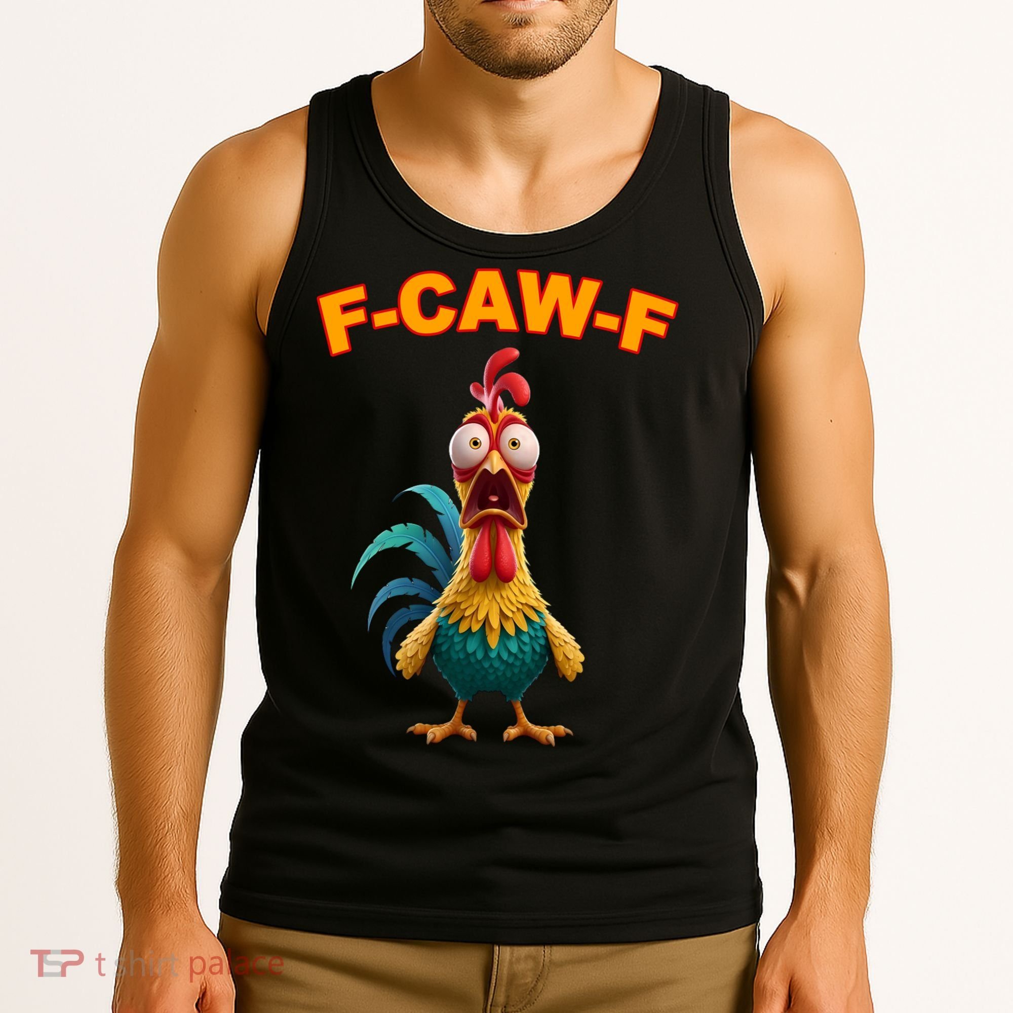 F Caw F Rooster Chicken Funny Humor Meme Joke Tank Top
