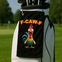 F Caw F Rooster Chicken Funny Humor Meme Joke Golf Towel thumb 2