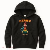 F Caw F Rooster Chicken Funny Humor Meme Joke Kids Hoodie thumb 0