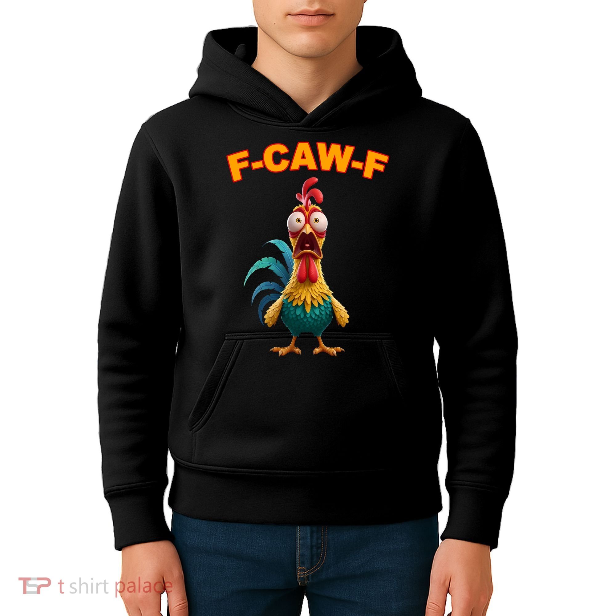 F Caw F Rooster Chicken Funny Humor Meme Joke Kids Hoodie