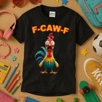 F Caw F Rooster Chicken Funny Humor Meme Joke Kids T-Shirt thumb 3