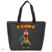 F Caw F Rooster Chicken Funny Humor Meme Joke Tote Bag thumb 0
