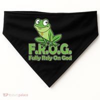 Funny Christian FROG Fully Rely On God USA-Made Doggie Bandana thumb 0