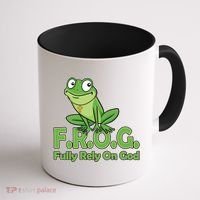 Funny Christian FROG Fully Rely On God Coffee Mug thumb 1