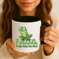 Funny Christian FROG Fully Rely On God Coffee Mug thumb 3