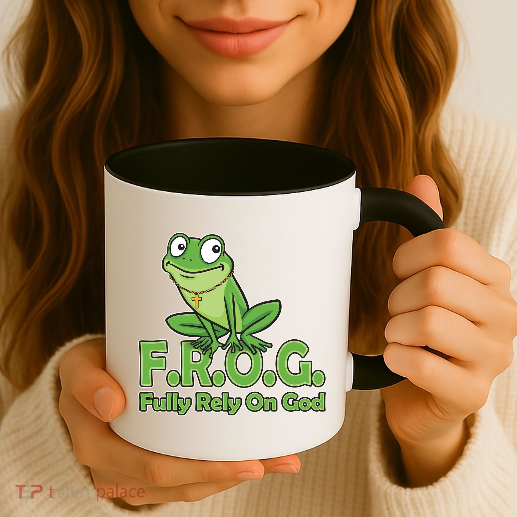 Funny Christian FROG Fully Rely On God Coffee Mug