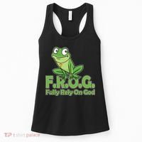 Funny Christian FROG Fully Rely On God Women's Tank Top thumb 0