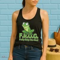 Funny Christian FROG Fully Rely On God Women's Tank Top thumb 2