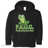 Funny Christian FROG Fully Rely On God Toddler Hoodie thumb 0