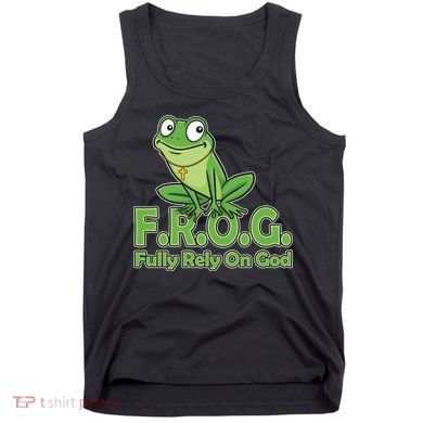 Funny Christian FROG Fully Rely On God Tank Top