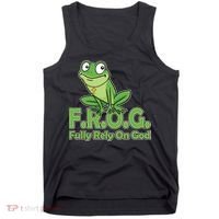 Funny Christian FROG Fully Rely On God Tank Top thumb 0