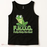 Funny Christian FROG Fully Rely On God Tank Top thumb 2