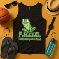 Funny Christian FROG Fully Rely On God Tank Top thumb 4
