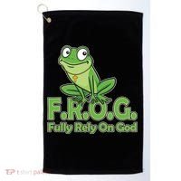 Funny Christian FROG Fully Rely On God Golf Towel thumb 0
