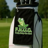 Funny Christian FROG Fully Rely On God Golf Towel thumb 2