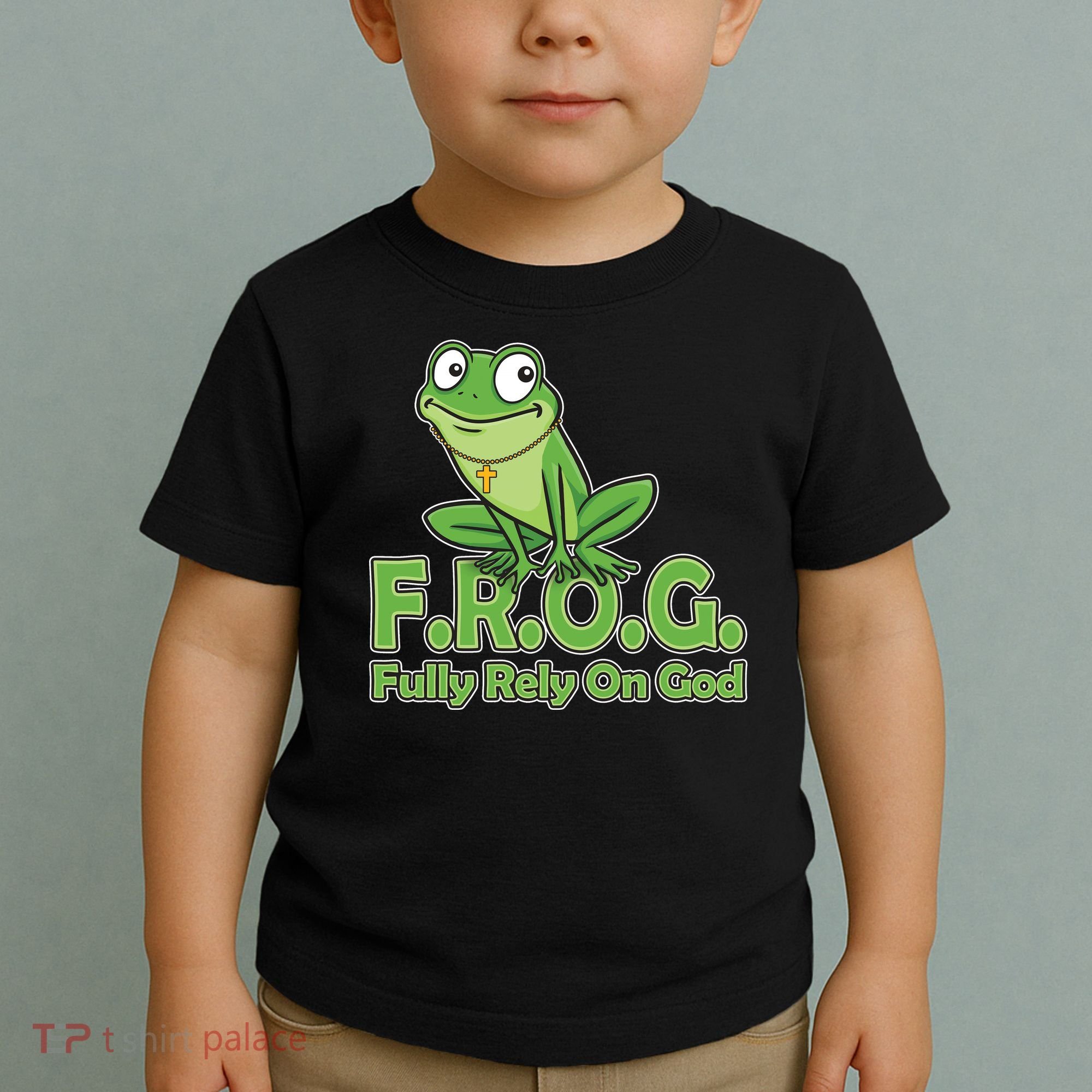 Funny Christian FROG Fully Rely On God Toddler T-Shirt