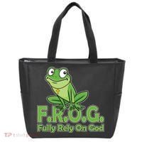 Funny Christian FROG Fully Rely On God Tote Bag thumb 0