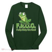 Funny Christian FROG Fully Rely On God Long Sleeve Shirt thumb 0