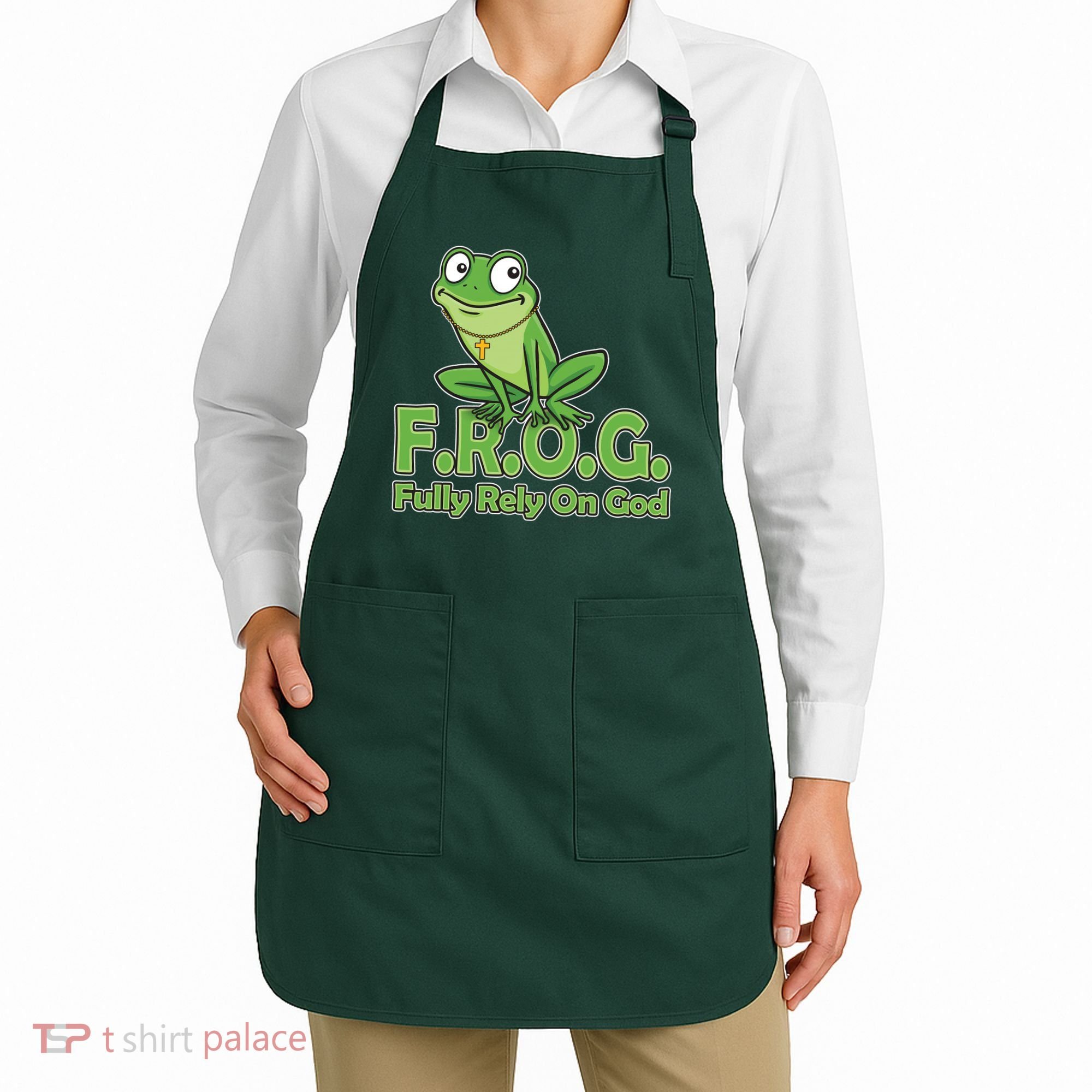 Funny Christian FROG Fully Rely On God Apron
