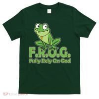 Funny Christian FROG Fully Rely On God T-Shirt thumb 0