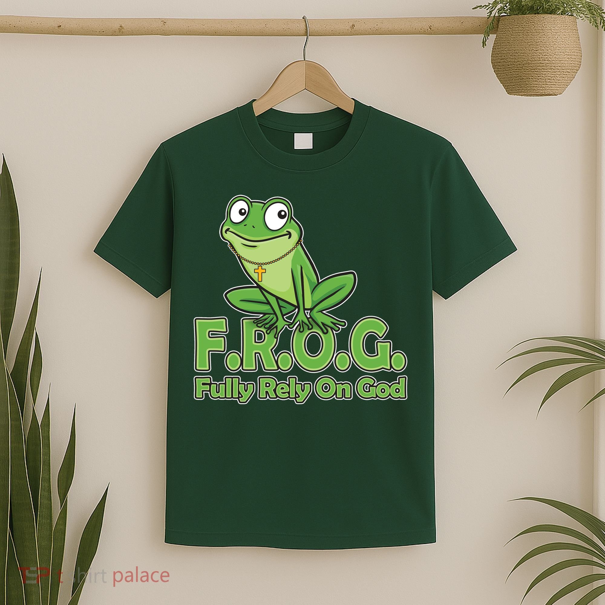 Funny Christian FROG Fully Rely On God T-Shirt